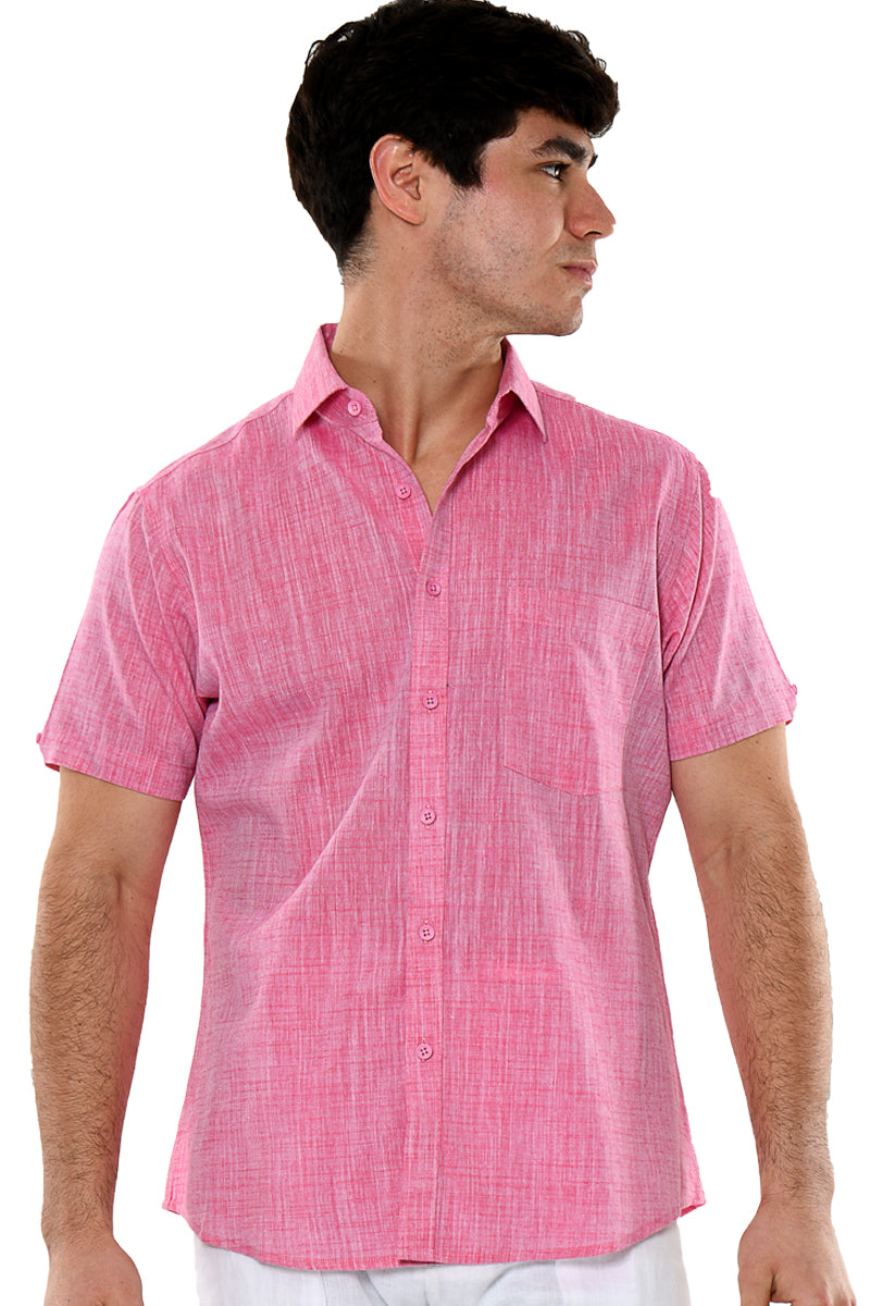 Men's Cotton Wash Short Sleeve Shirt w/Pocket MCS01