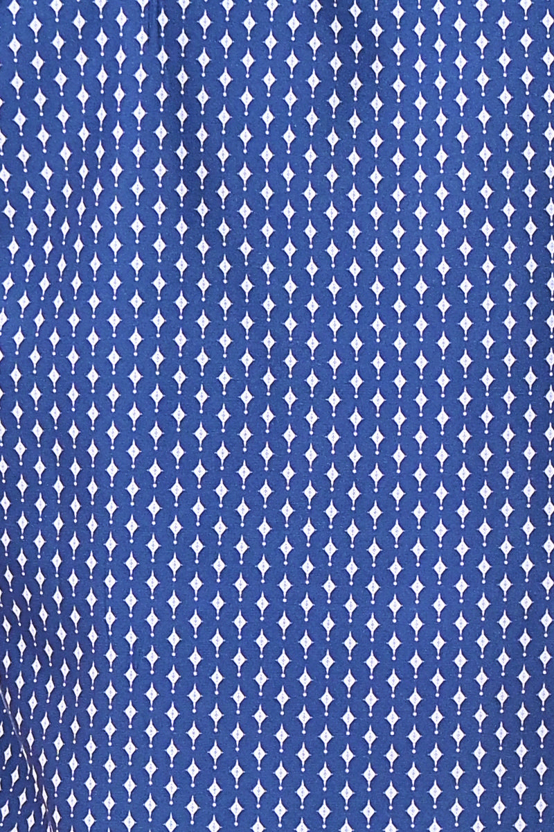 Men Microfiber Modern Print Short Sleeve Shirt w/Pocket by BOHIO Navy - MCS3193 - 6 PCS/PRE-PACK