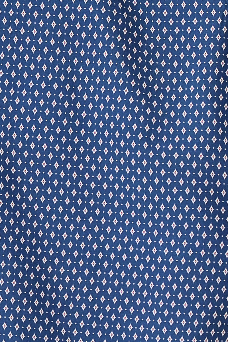 Men Microfiber Modern Print Short Sleeve Shirt Blue by BOHIO - MCS3199 - 6 PCS/PRE-PACK