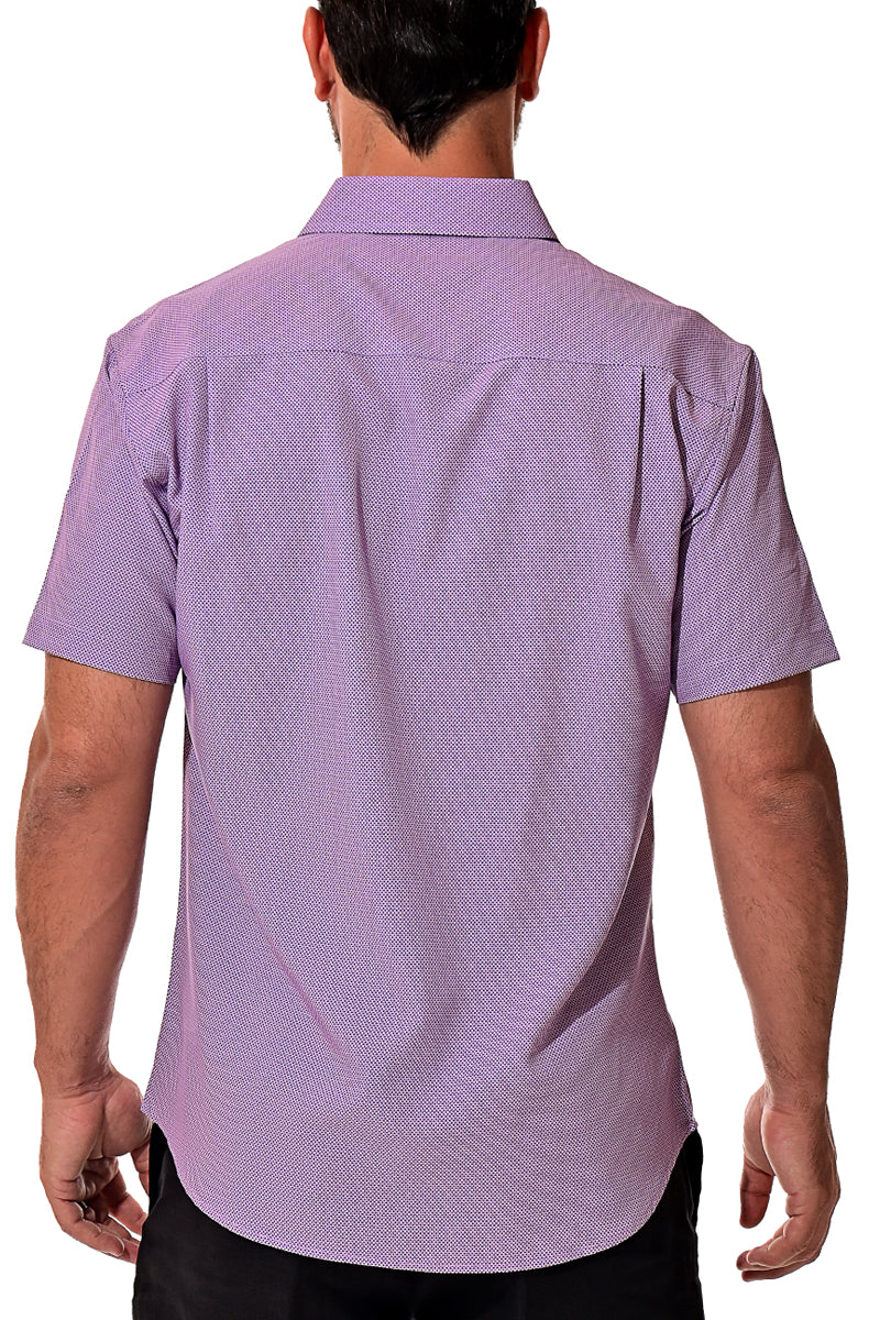 Men Cotton/Poly Spandex Print Short Sleeve Shirt - MCX3189