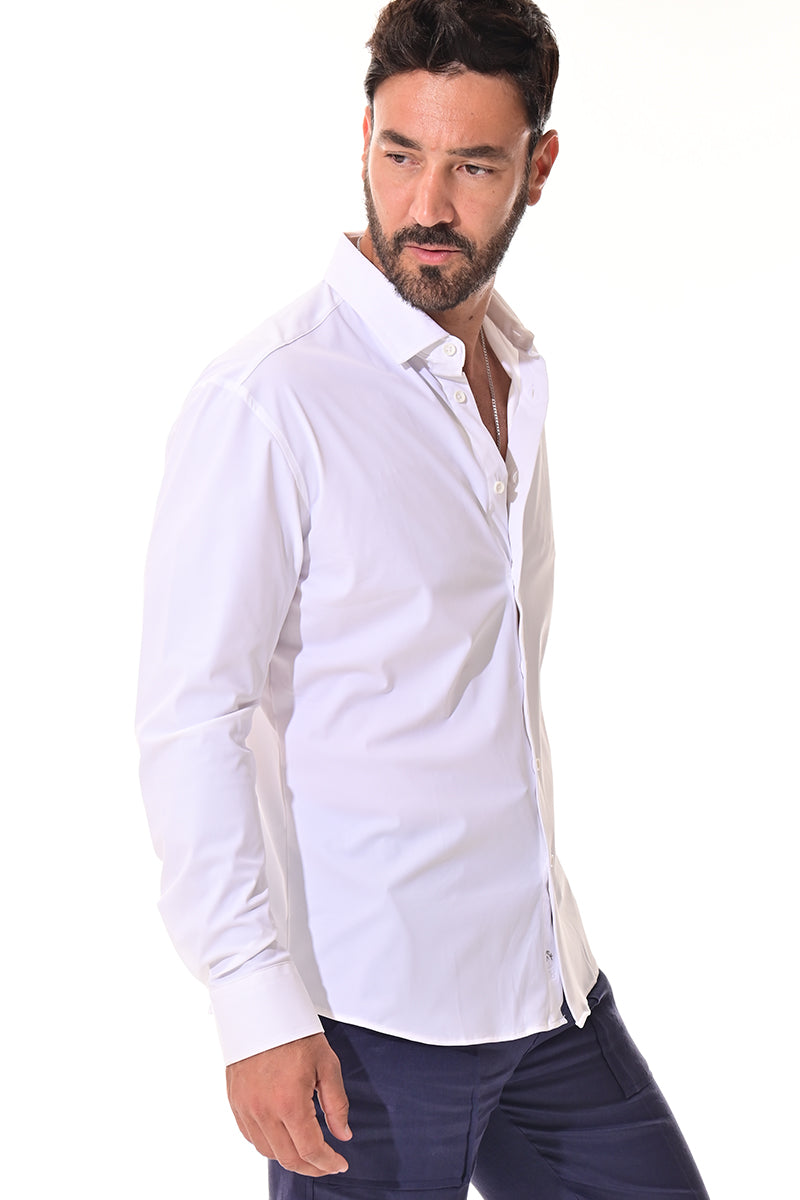 Men's Bamboo Performance L/S Button-Down Stretch Shirt by MAYAMERA - WHITE - MBS3331 - 6 PCS/PRE-PACK