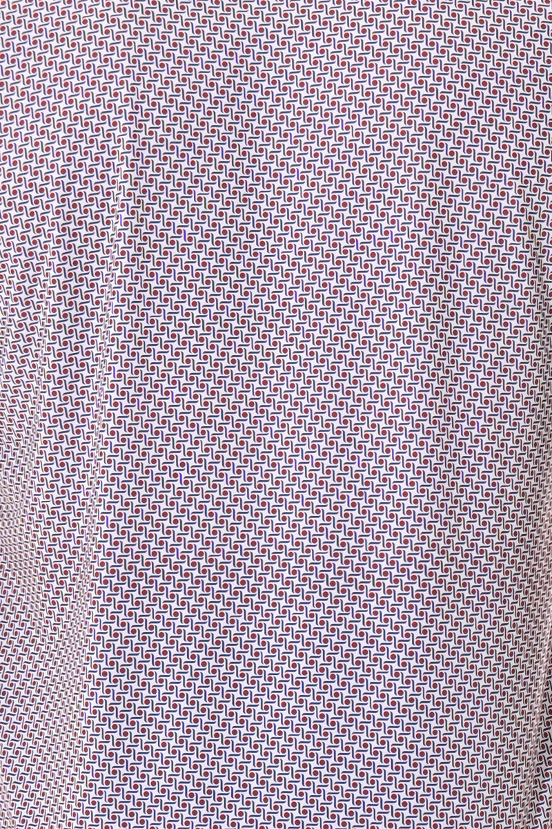 Men's Polo Shirt Cool Feel Fashion Print Golf S/S WHITE/NAVY - MKT3295
