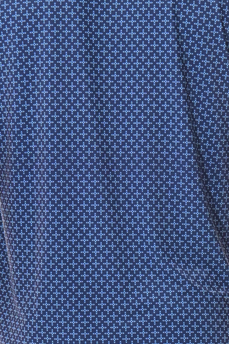 Men's Polo Shirt Cool Feel Fashion Print Golf S/S NAVY/TEAL - MKT3299