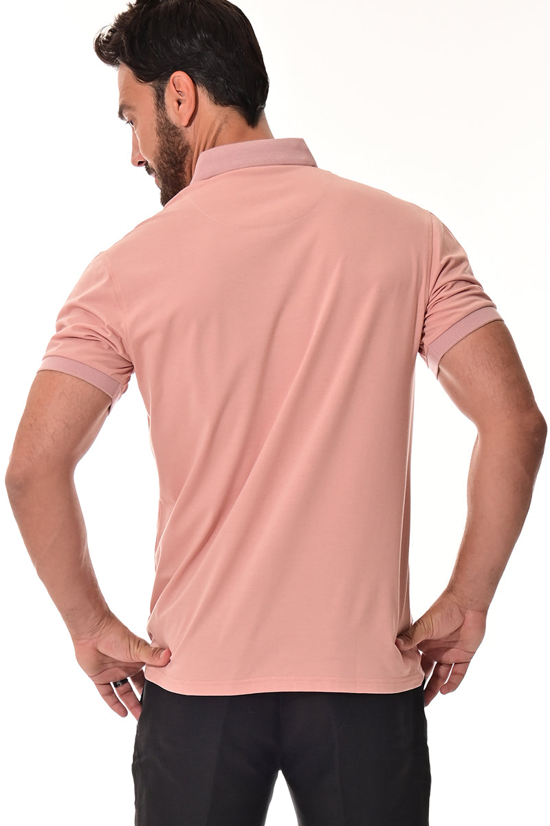 Men's Polo Shirt Cool Feel Fashion Print Golf S/S ROSE - MKT3313