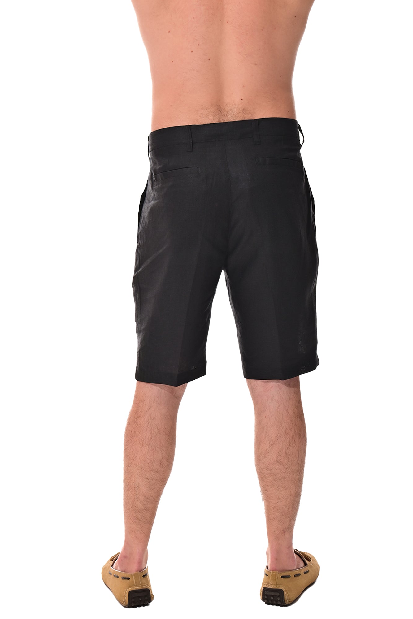 Men Linen Blend Shorts-TAUPE-COLOR OPTIONS-MLH40c - 12 PCS/PRE-PACK