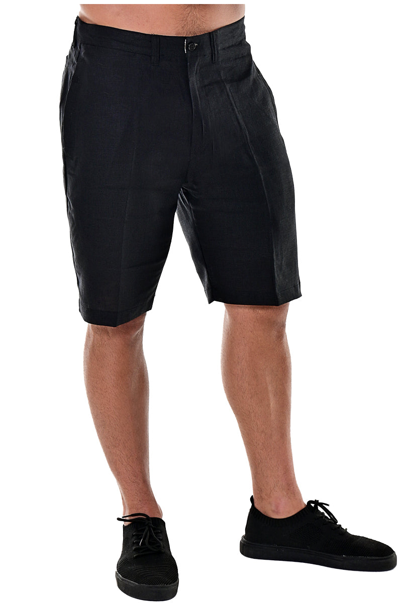 Men Linen Blend Shorts-TAUPE-COLOR OPTIONS-MLH40c - 12 PCS/PRE-PACK