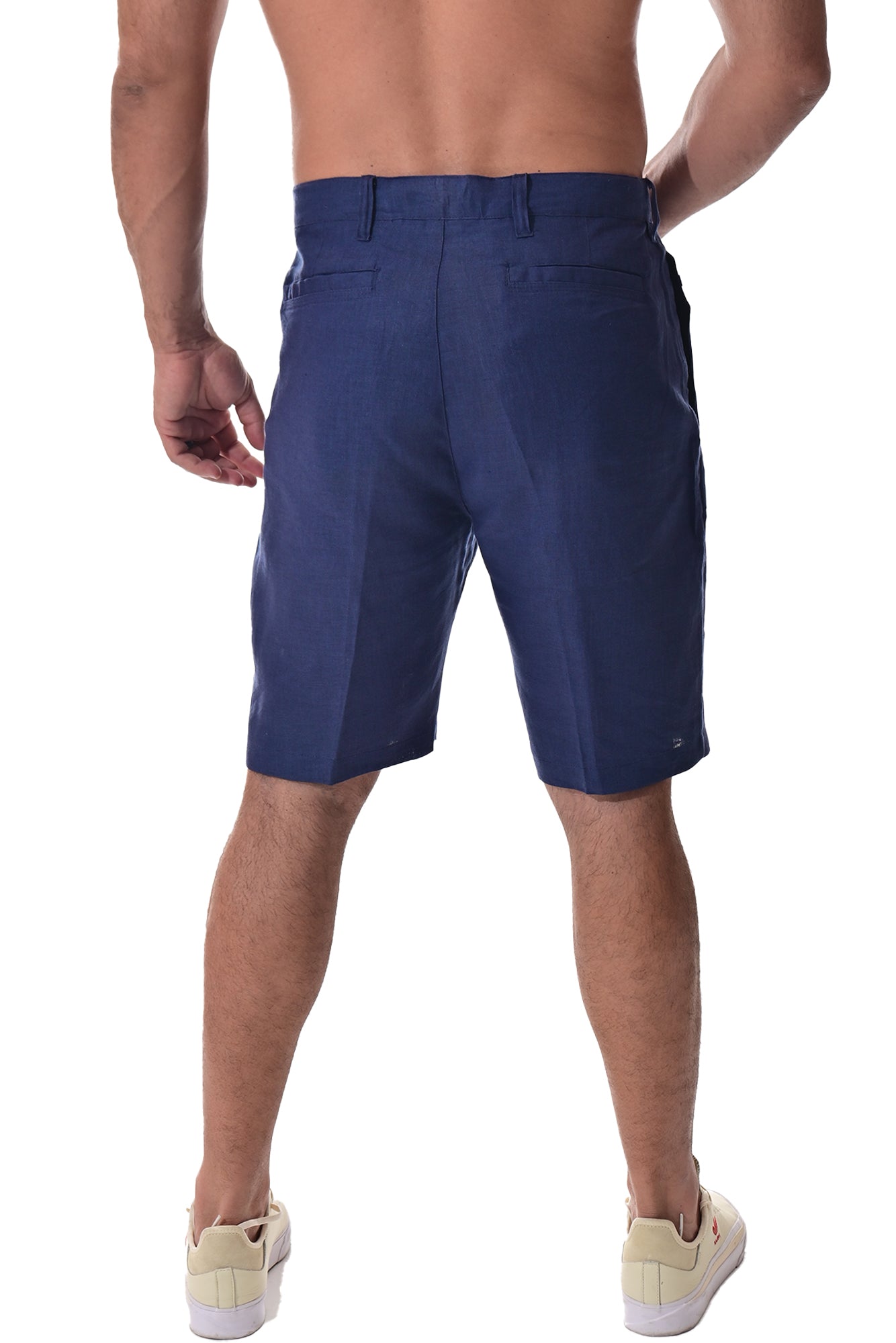 Men Linen Blend Shorts-TAUPE-COLOR OPTIONS-MLH40c - 12 PCS/PRE-PACK