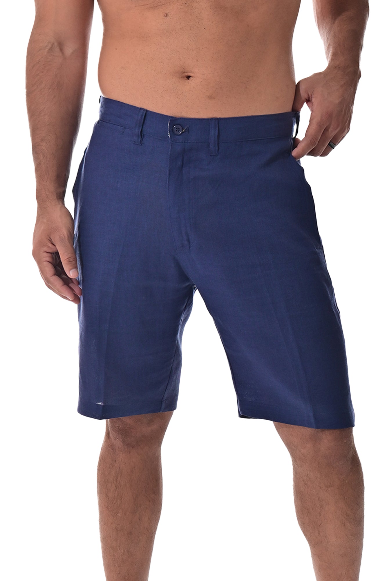 Men Linen Blend Shorts-TAUPE-COLOR OPTIONS-MLH40c - 12 PCS/PRE-PACK