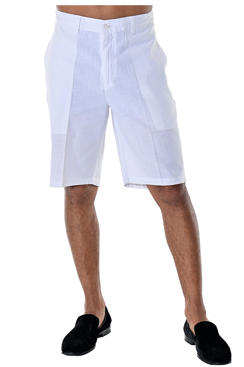 Men Linen Blend Shorts - NAVY - COLOR OPTIONS - MLH40c