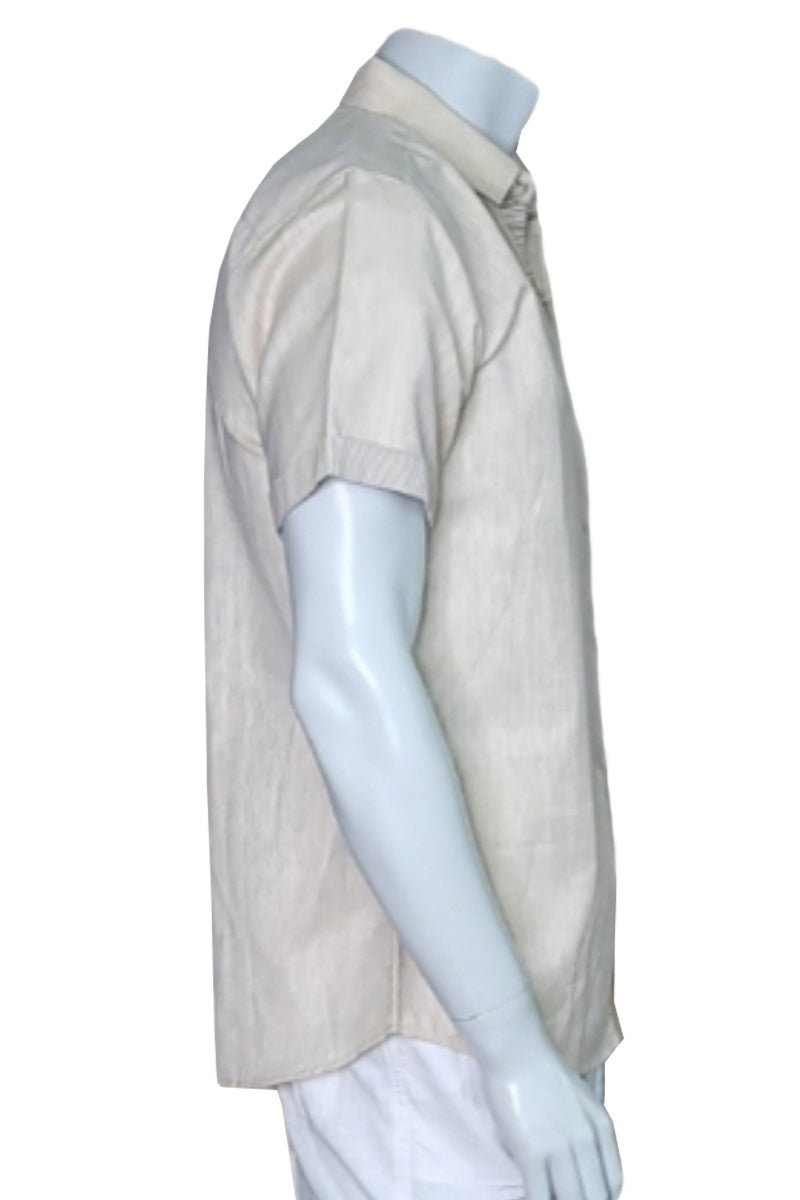 Men's S/S Button Down Shirt Contrast Slv Trim - Color Options - LT. BLUE - MLL3500-P