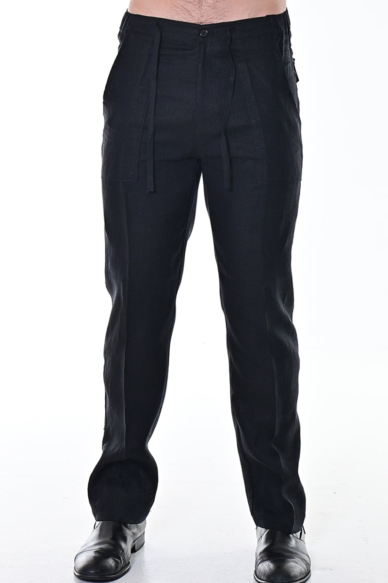 Men Drawstring Linen Blend Pants-NATURAL-COLOR OPTIONS-MLP19c - 6 PCS/PRE-PACK