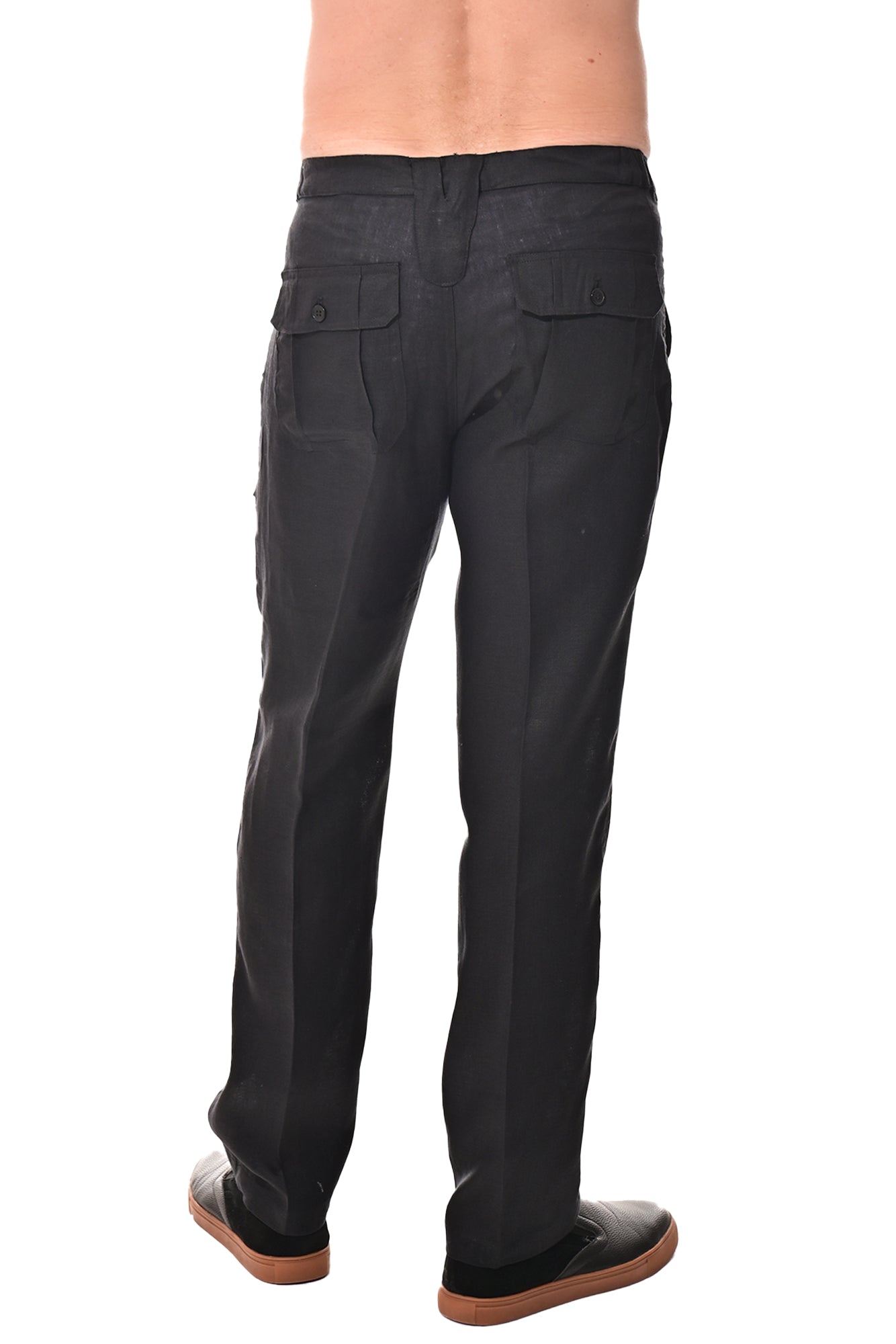 Men Drawstring Linen Blend Pants-NATURAL-COLOR OPTIONS-MLP19c - 6 PCS/PRE-PACK