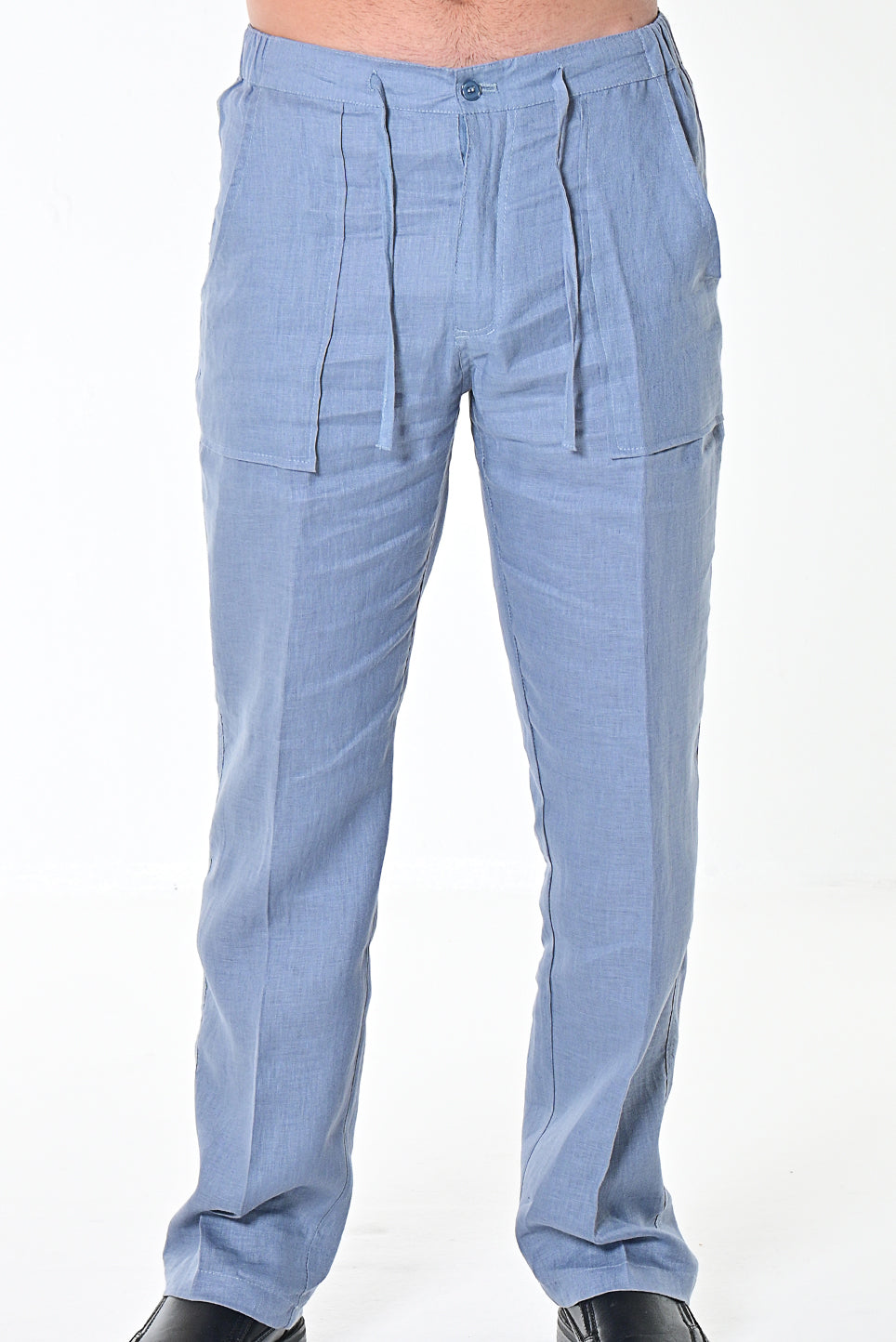 Men Drawstring Linen Blend Pants-WHITE-COLOR OPTIONS-MLP19c - 6 PCS/PRE-PACK