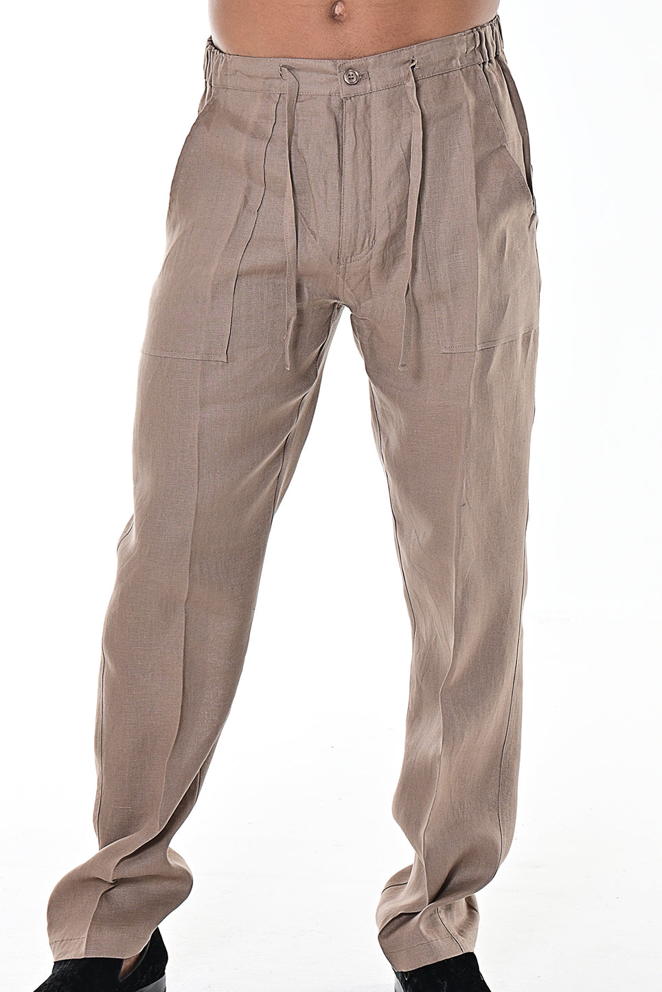 Men Linen Drawstring Pant - TAUPE -COLOR OPTIONS AVAILABLE - MLP19