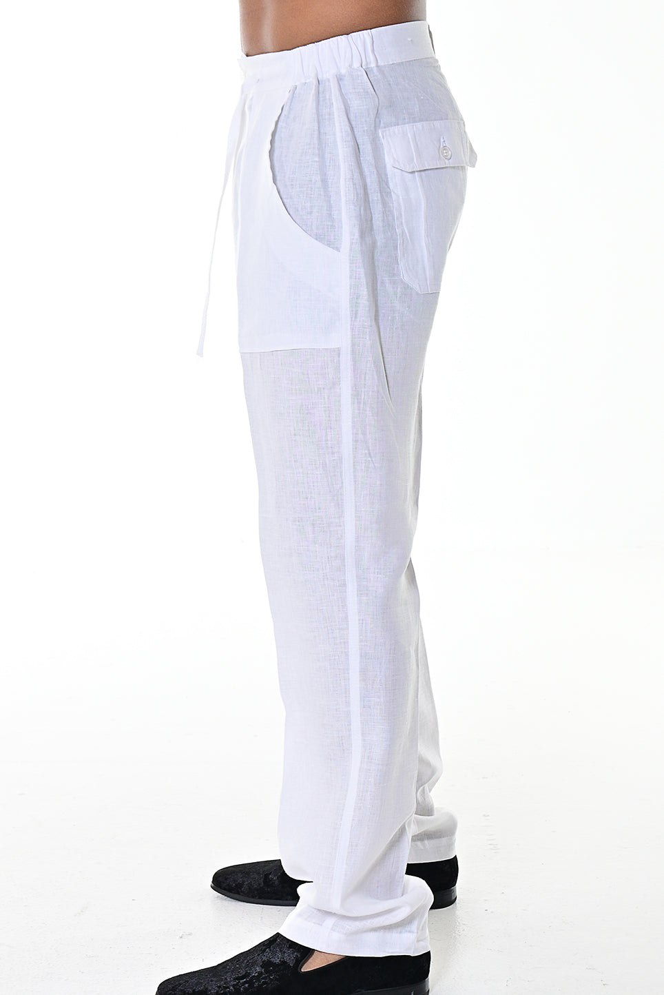 Men Drawstring Linen Blend Pants-NATURAL-COLOR OPTIONS-MLP19c - 6 PCS/PRE-PACK