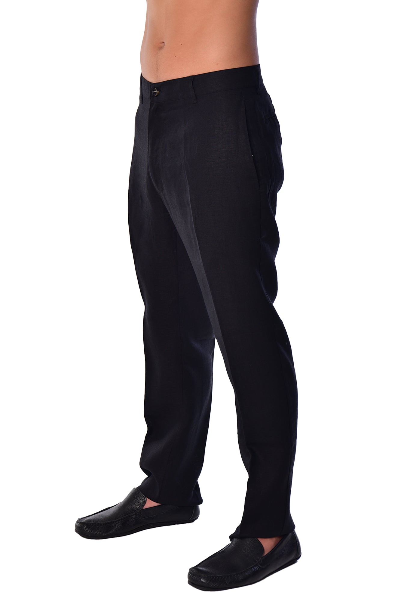 Men Linen Blend Flat Front Pants-WHITE-COLOR OPTIONS-MLP50c - 6 PCS/PRE-PACK