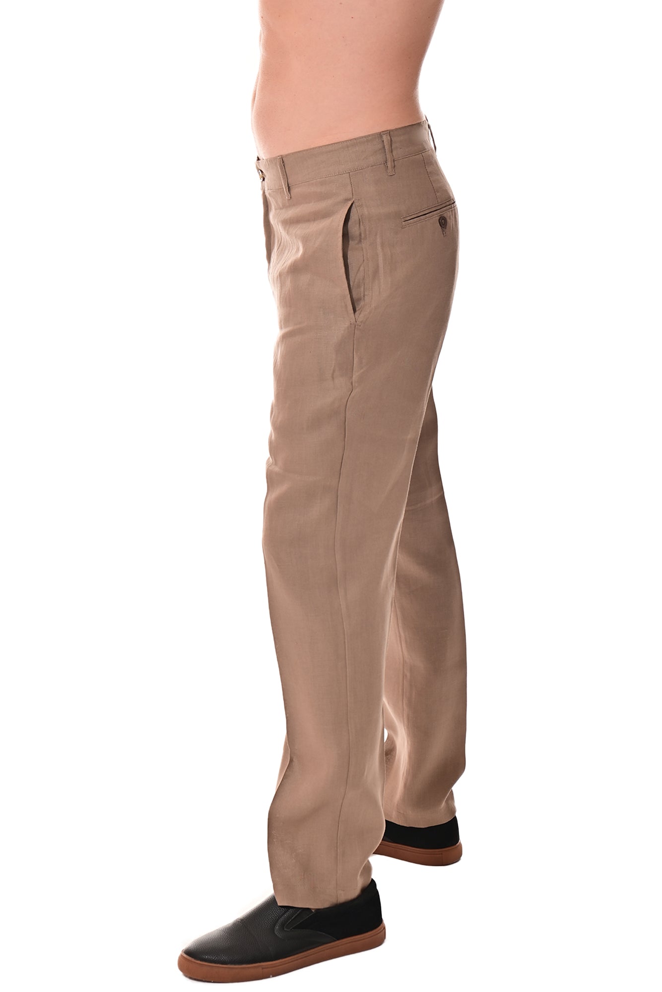 Men Linen Blend Flat Front Pants-WHITE-COLOR OPTIONS-MLP50c - 6 PCS/PRE-PACK