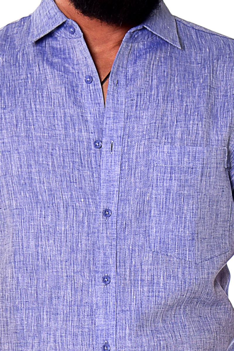 Men S/S Linen Yarn Dye Pocket Shirt in-YELLOW-Color Options-MLS1357- 6 PCS/PRE-PACK