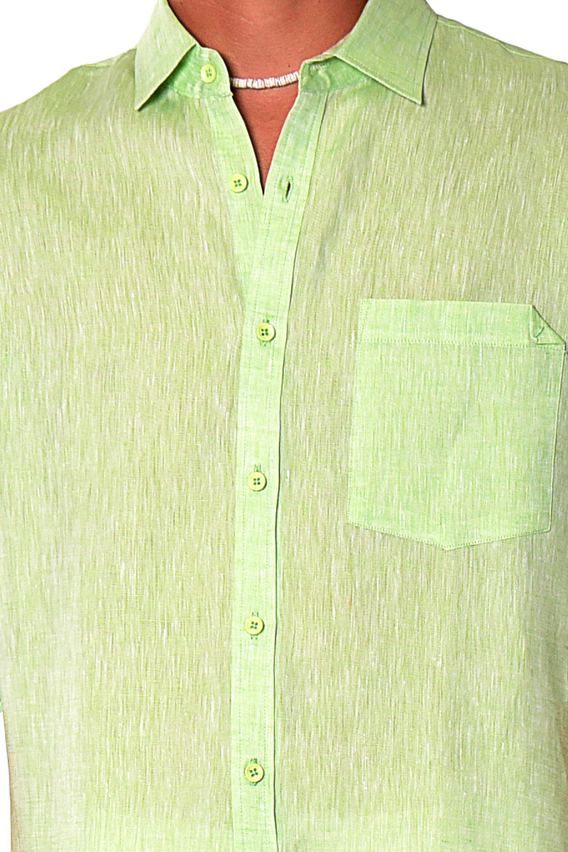 Men Linen Yarn Dye Roll-Up Slv Shirt-RED-Color Options-MLS1358-6 PCS/PRE-PACK