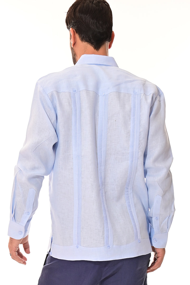 Men Linen Classic L/S Guayabera-NATURAL-Color Options-MLS401-6 PCS/PRE-PACK