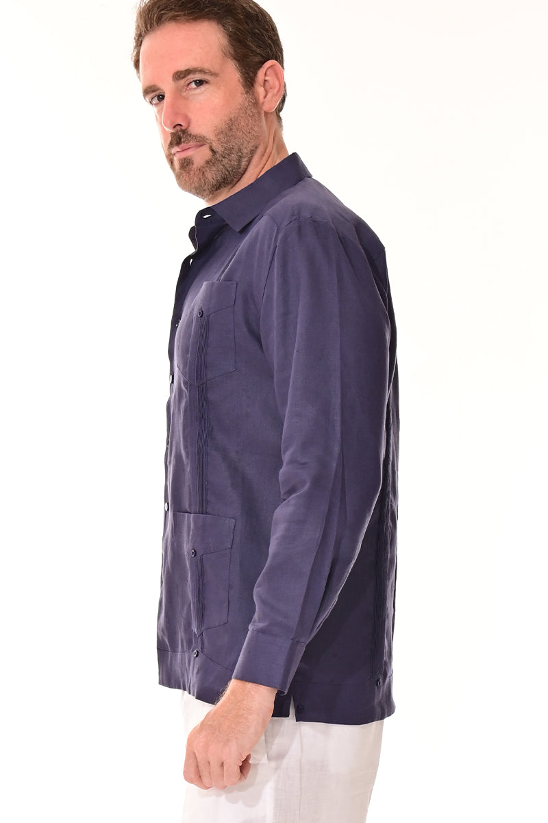 Men Linen Classic L/S Guayabera-NATURAL-Color Options-MLS401-6 PCS/PRE-PACK