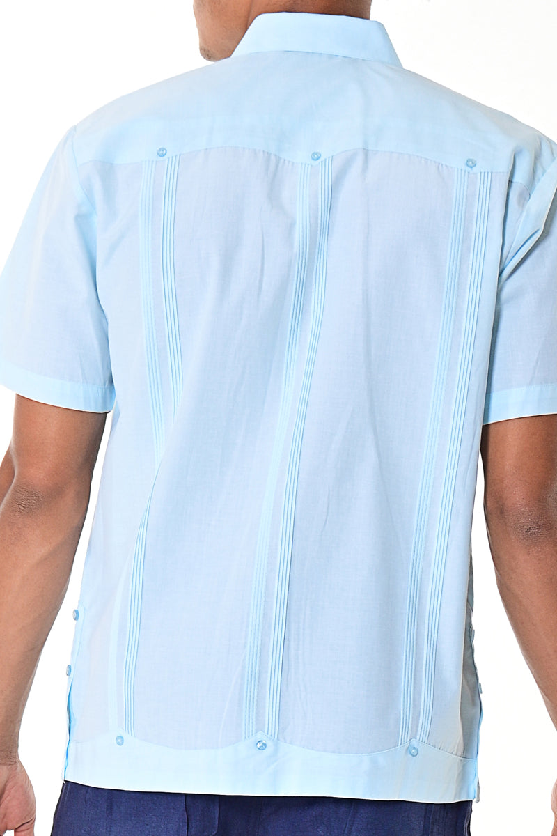 Men Cotton-Polyester Classic Guayabera S/S Shirt GRAY (3) Colors - MTCG1741