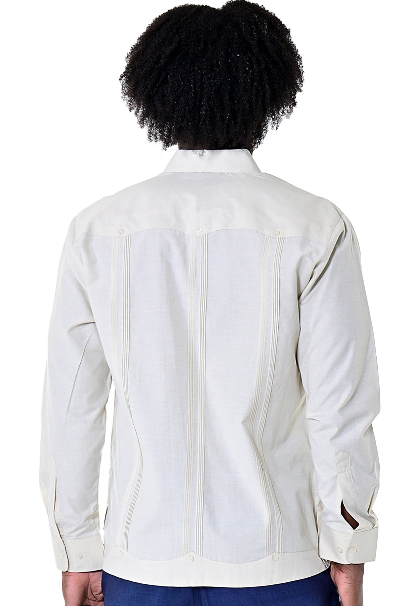 Men Cotton-Polyester Classic Guayabera L/S Shirt MINT(4) Colors- MTCG1742