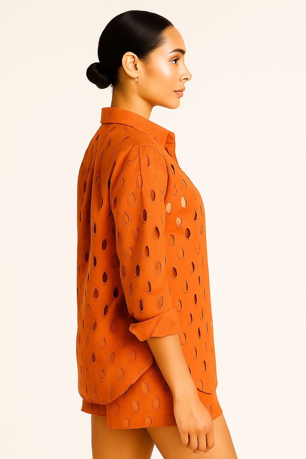 Ladies Eyelet Set Cotton Blouse & Short Casual - Navy - Color Options by Azucar - LCS3719 - 6 PCS/PRE-PACK