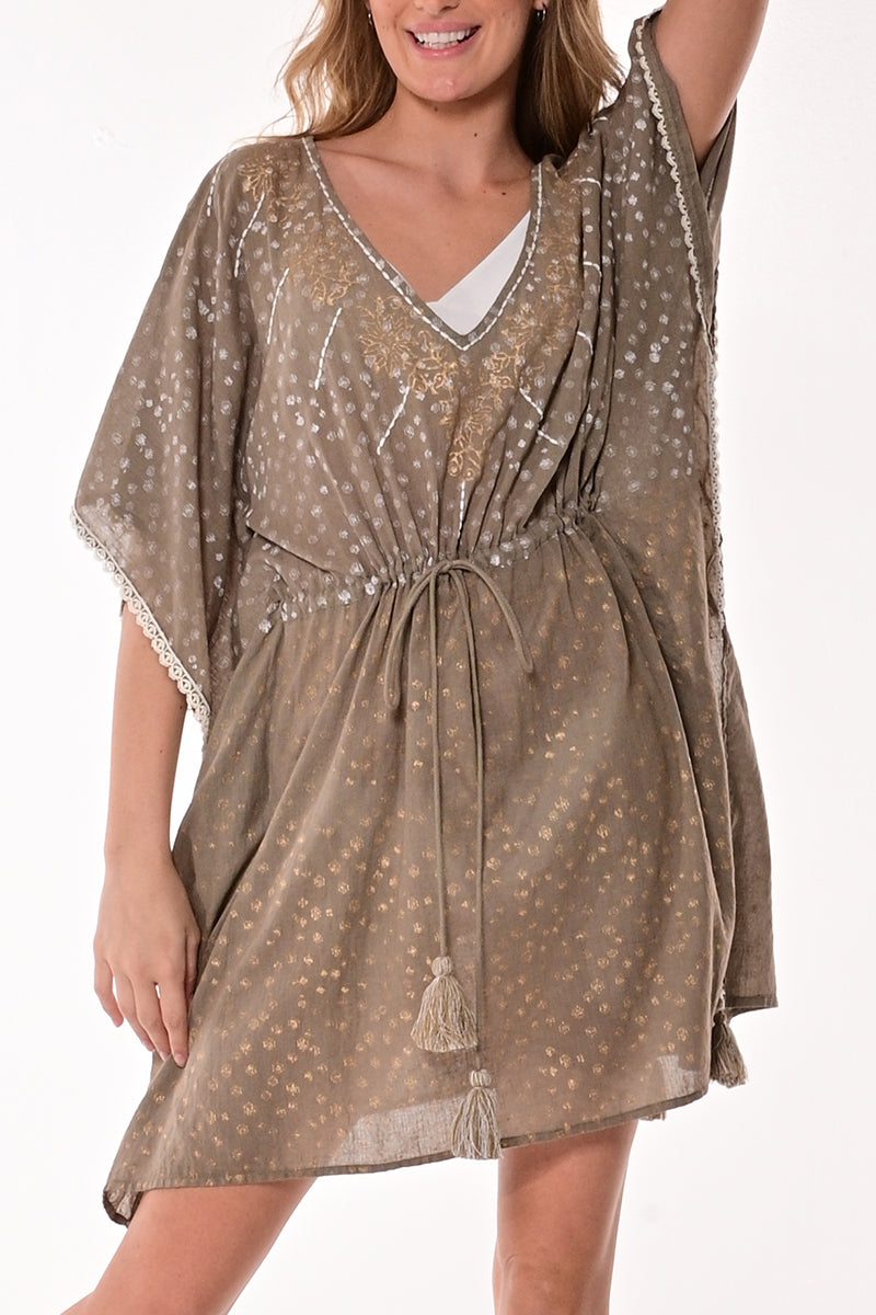 Ladies Beach Cover-Up Square Beach w/Draw String Waist by AZUCAR - LCT1751 - 6 PCS/PRE-PACK