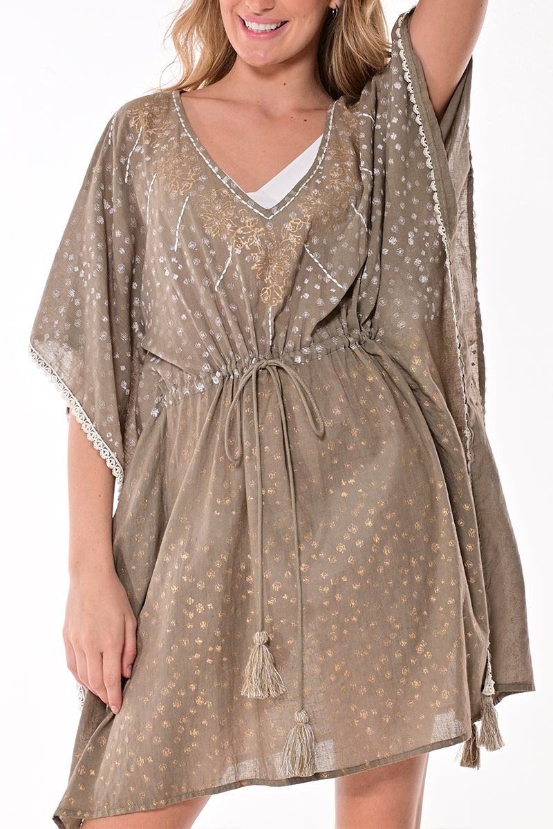 Ladies Beach Cover-Up Square Beach w/Draw String Waist by AZUCAR - LCT1751 - 6 PCS/PRE-PACK