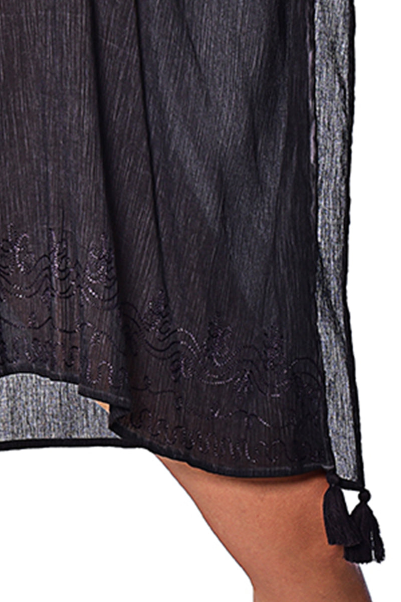 Women's Beach Cover-Up Square Tunic BLACK by Azucar - LCT201 - 6 PCS/PRE-PACK