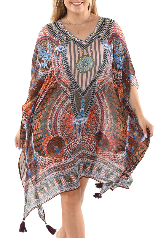 Women's Swim Cover-Up Sheer Chiffon Bohemian Style Square by AZUCAR - LCT245 - 6 PCS/PRE-PACK
