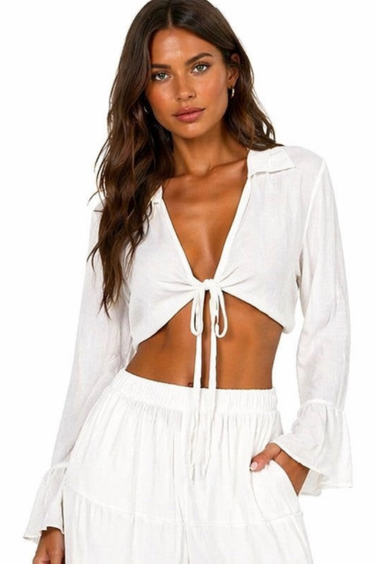 Azucar Women’s Tie-Front Top – LMT3903 - Wholesale 6-Piece Pack