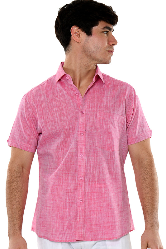 Men's Cotton Wash Short Sleeve Shirt w/Pocket MCS01