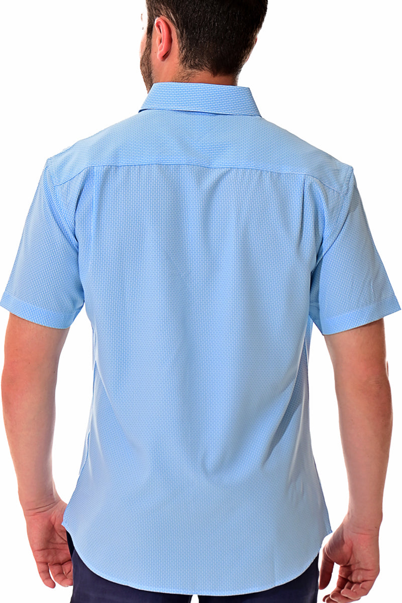 Men Cotton/Poly Spandex Print Short Sleeve Shirt - MCX3185