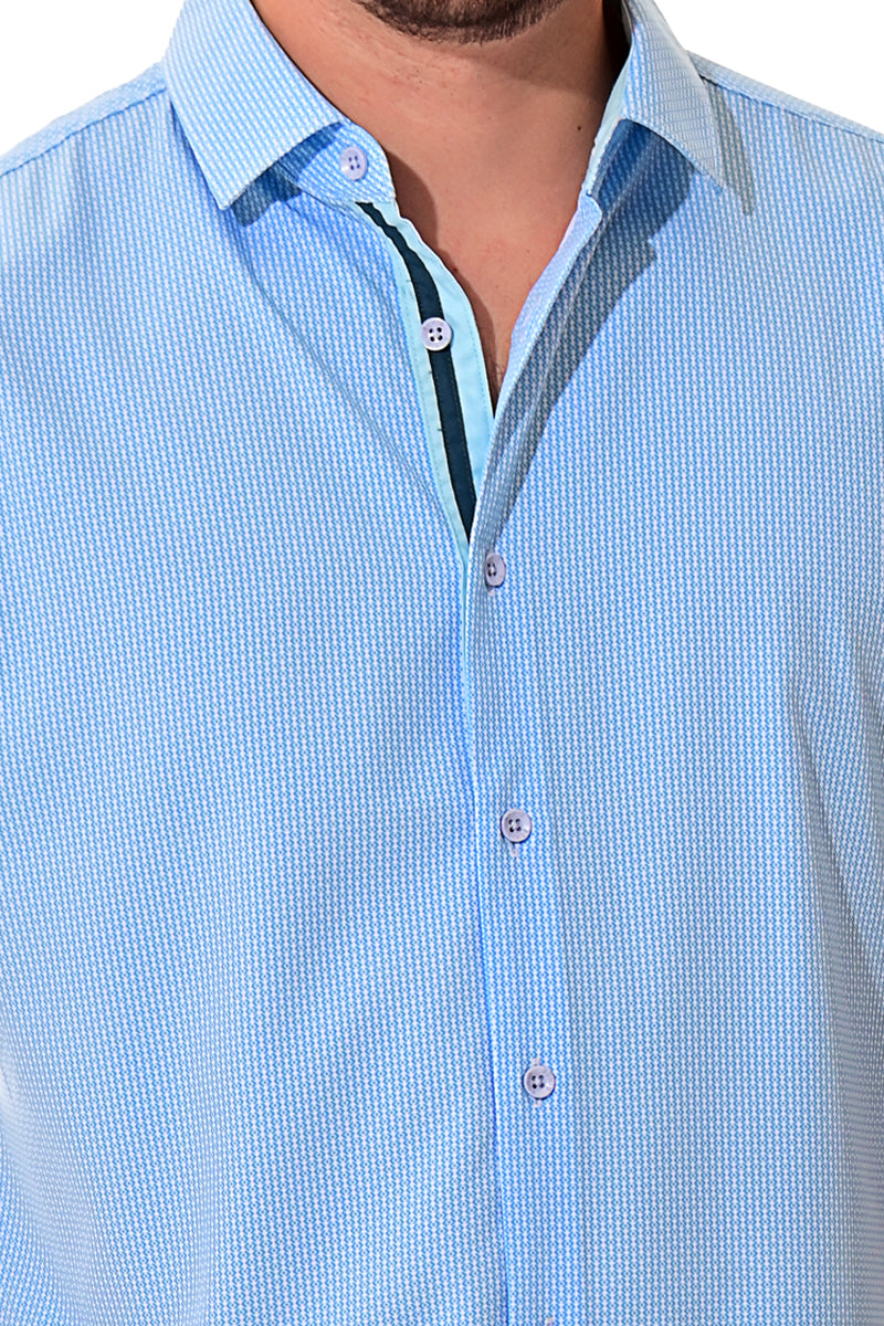 Men Cotton/Poly Spandex Print Short Sleeve Shirt - MCX3185