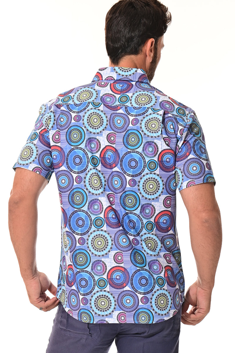 Men's S/S Button Down Shirt fashion Print by BOHIO - MKS3170 - 6 PCS/PRE-PACK