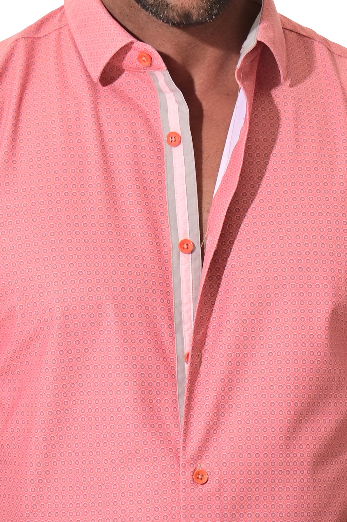 Men's S/S Button Down Shirt fashion Print by BOHIO - RUST/PRINT - MKS3177 - 6 PCS/PRE-PACK