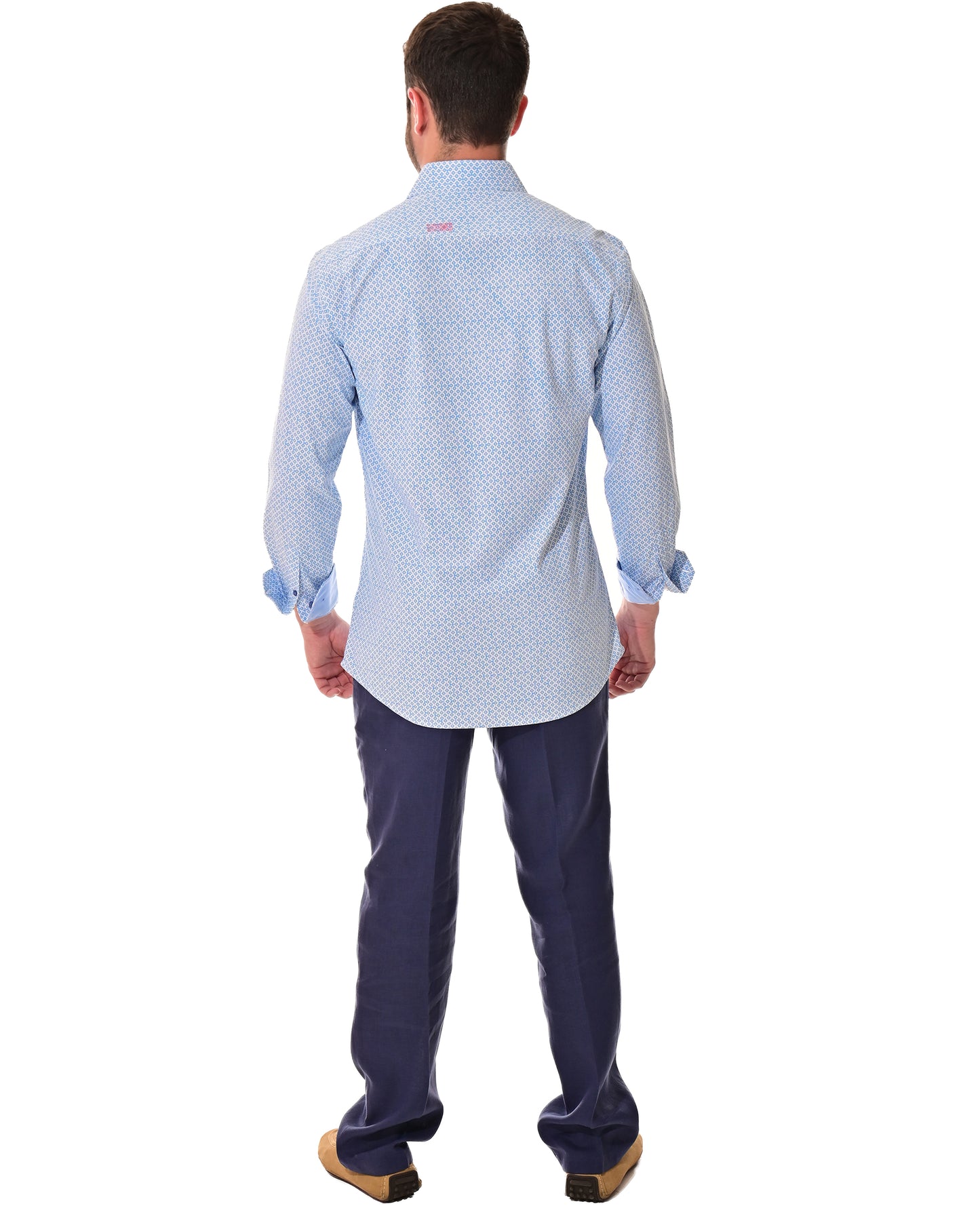 Men's L/S Button Down Shirt w/Contrast Cuff by BOHIO - MKS3321 - 6 PCS/PRE-PACK