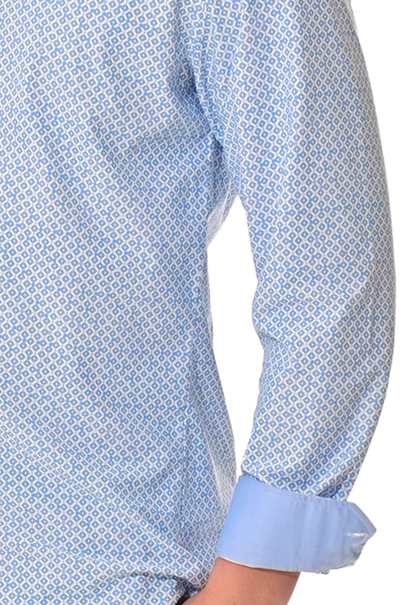 Men's L/S Button Down Shirt w/Contrast Cuff by BOHIO - MKS3321 - 6 PCS/PRE-PACK