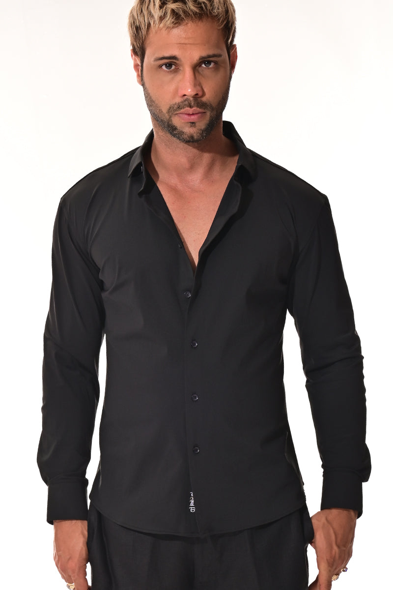 Men's Performance L/S Button-Down Stretch Shirt Solid by BOHIO - BEIGE - COLOR OPTIONS - MKSP3213 - 6 PCS/PRE-PACK