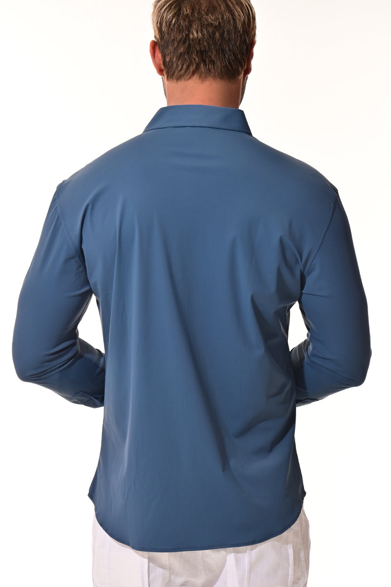 Men's Performance L/S Button-Down Stretch Shirt Solid by BOHIO - BEIGE - COLOR OPTIONS - MKSP3213 - 6 PCS/PRE-PACK