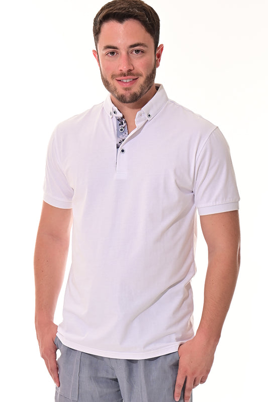 Men's Polo Shirt Short Sleeve Golf WHITE - MKT3315 - 6 PCS/PRE-PACK