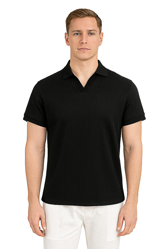 Men's Polo Shirt Vintage Golf S/S BLACK-Color Options- MKTF3286 - 6 PCS/PRE-PACK