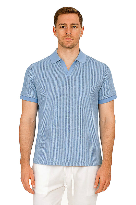 Men's Polo Shirt Vintage Golf S/S LT. BLUE-Color Options- MKTF3286 - 6 PCS/PRE-PACK