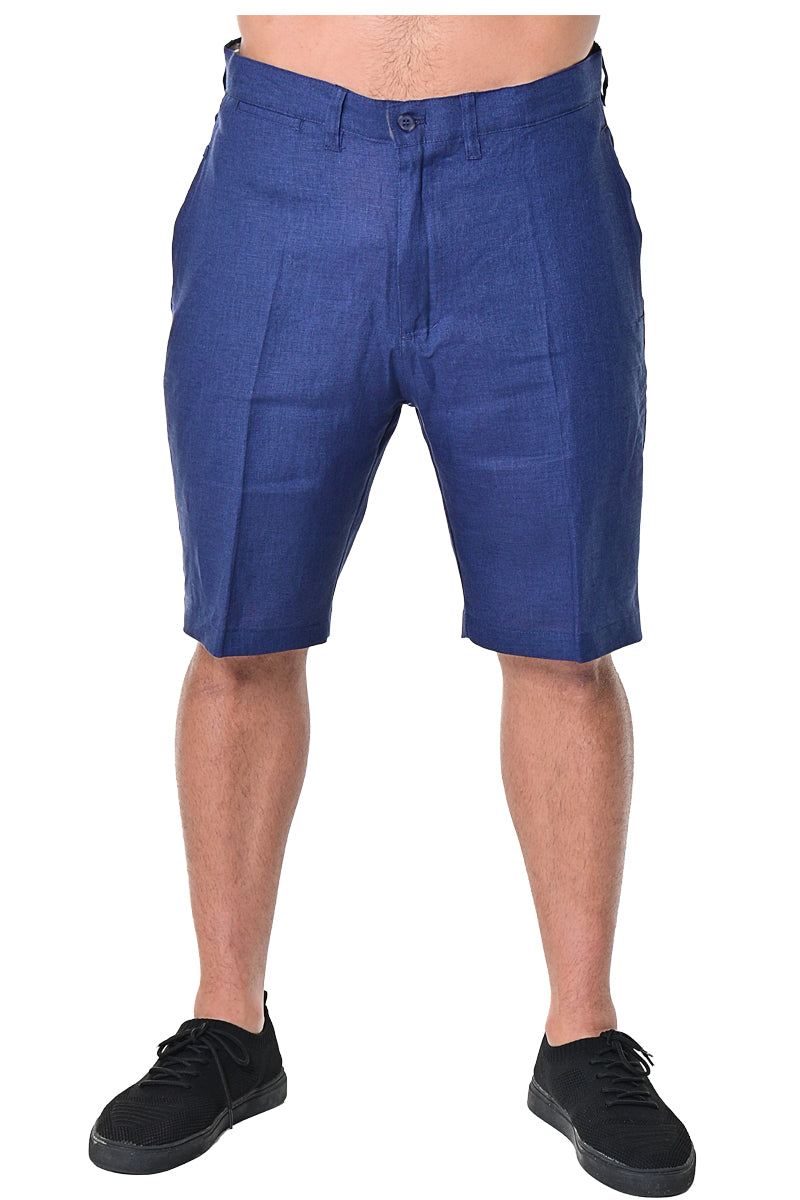 Men Linen Blend Shorts - NATURAL- COLOR OPTIONS - MLH40c