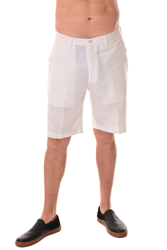 Men Linen Blend Shorts-WHITE-COLOR OPTIONS-MLH40c - 12 PCS/PRE-PACK