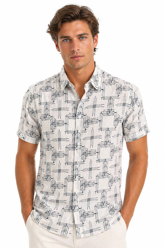BOHIO Men’s Polyester Short Sleeve Shirt – Style #MLL3740