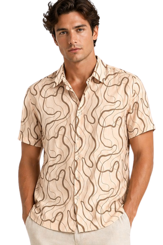BOHIO Men’s Polyester Short Sleeve Shirt, Style #MLL3849