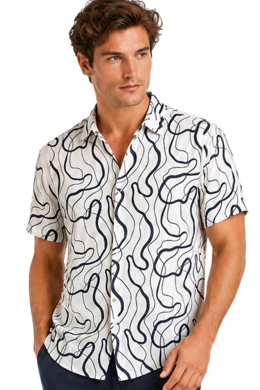BOHIO Men’s Polyester Short Sleeve Shirt, Style #MLL3850